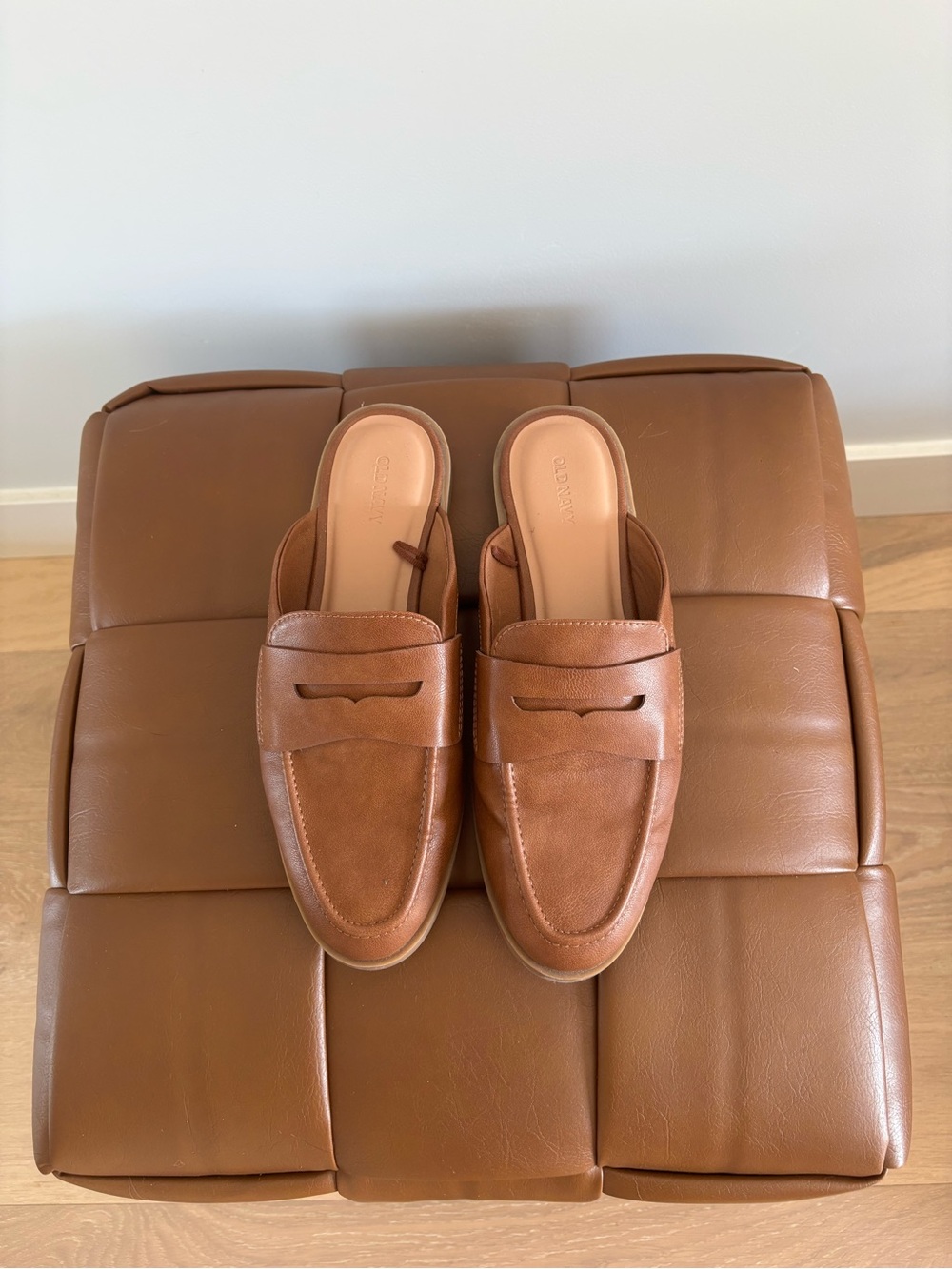 Old Navy Brown Leather Mule Loafers